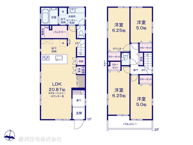 G00389116 東京都練馬区石神井台８丁目 新築一戸建て 8180万円【間取図】