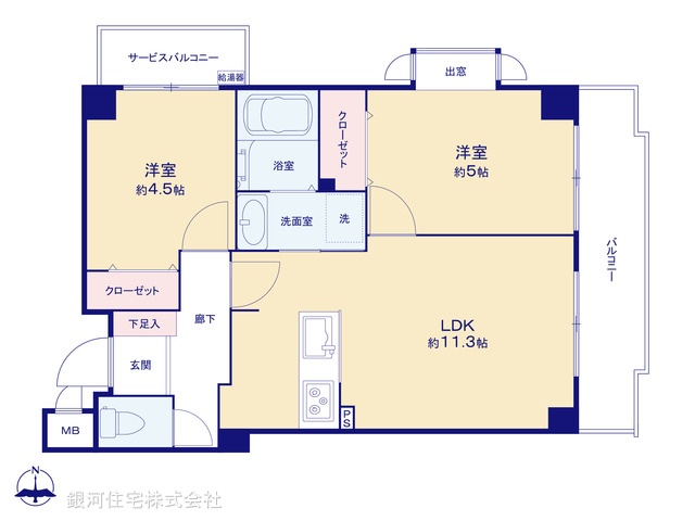 G00389235 東京都世田谷区鎌田２丁目 中古マンション 4280万円【間取図】