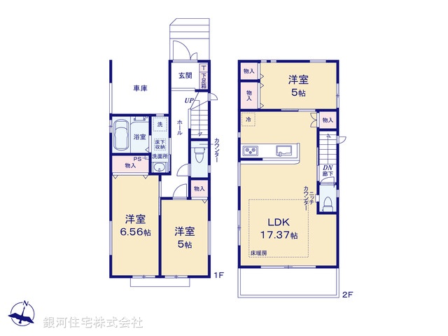 G00389276 神奈川県藤沢市湘南台１丁目 新築一戸建て 6798万円【間取図】