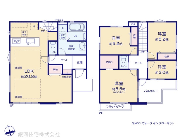 G00389284 神奈川県藤沢市本藤沢２丁目 新築一戸建て 6199万円【間取図】