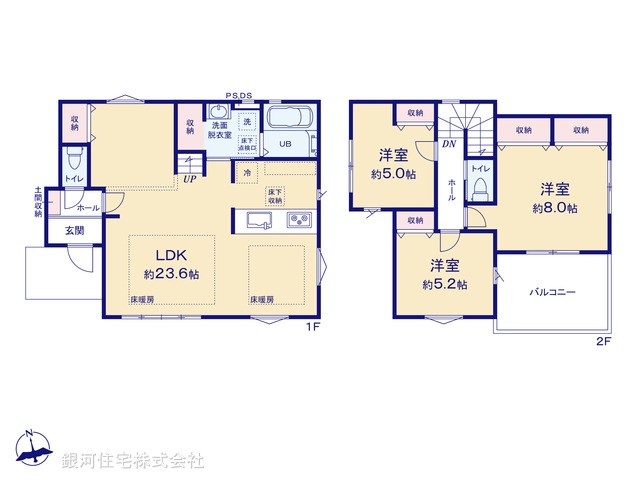 G00389285 神奈川県藤沢市本藤沢２丁目 新築一戸建て 5999万円【間取図】