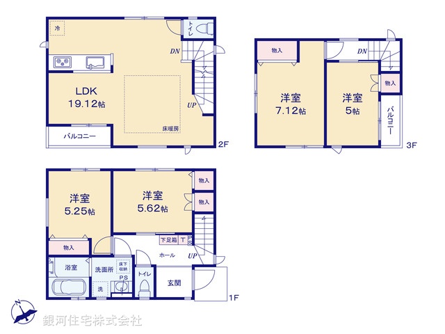 G00389351 千葉県船橋市海神３丁目 新築一戸建て 5298万円【間取図】