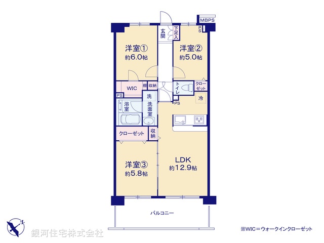 G00389413 千葉県市川市広尾１丁目 中古マンション 3899万円【間取図】