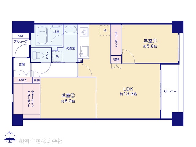 G00389421 東京都墨田区菊川２丁目 中古マンション 6790万円【間取図】