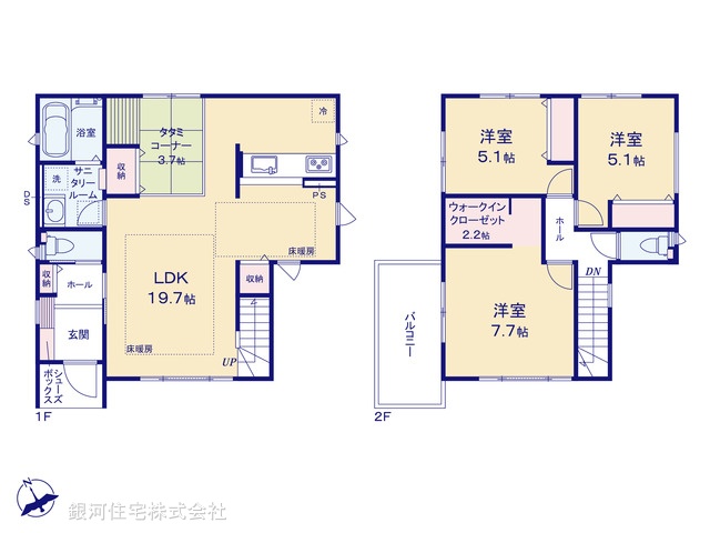 G00389576 千葉県市川市宮久保５丁目 新築一戸建て 4580万円【間取図】