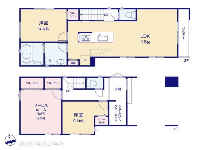 G00389583 東京都江戸川区江戸川３丁目 新築一戸建て 6880万円【間取図】