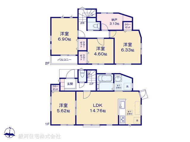 G00389707 神奈川県鎌倉市七里ガ浜１丁目 新築一戸建て 6180万円【間取図】