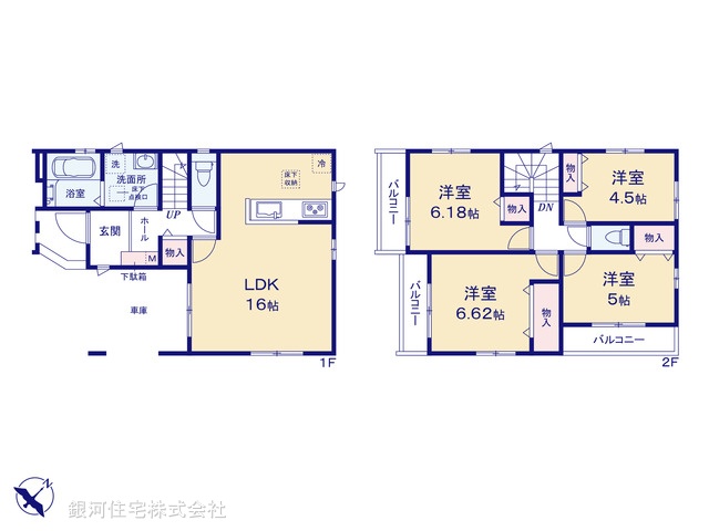 G00389788 東京都江戸川区南篠崎町１丁目 新築一戸建て 7190万円【間取図】