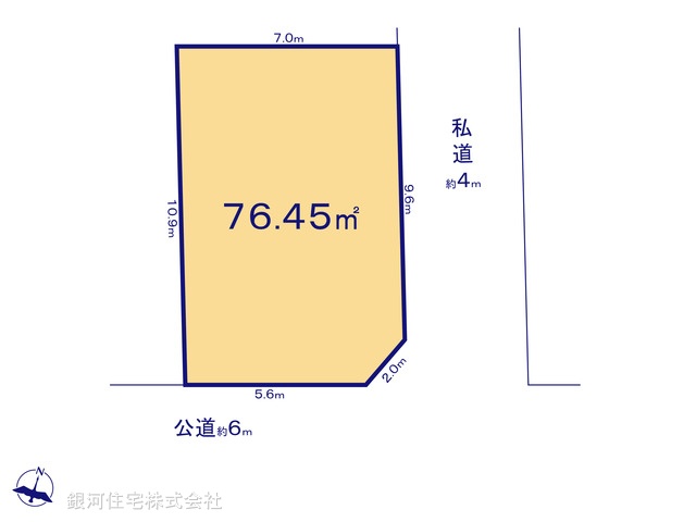 G00389823 埼玉県さいたま市浦和区神明２丁目 土地 5980万円【区画図】
