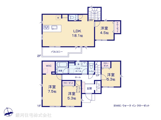 G00389962 神奈川県相模原市緑区町屋３丁目 新築一戸建て 3980万円【間取図】