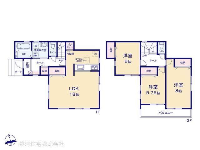 G00389983 東京都国分寺市北町４丁目 新築一戸建て 5680万円【間取図】