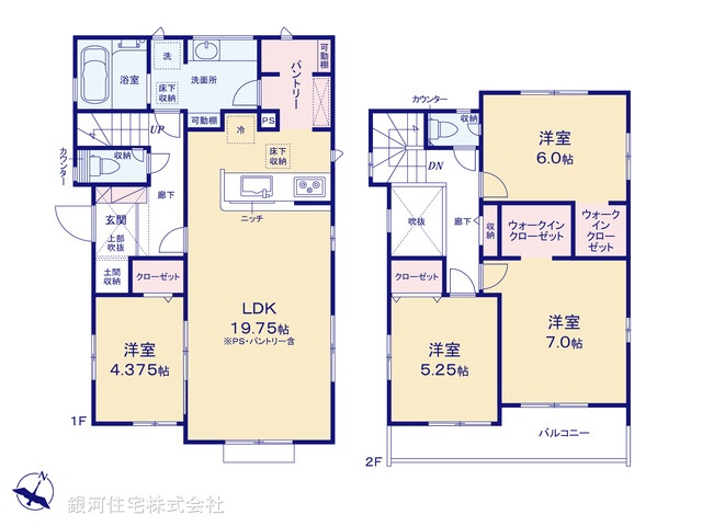 G00390025 千葉県市川市本北方３丁目 新築一戸建て 5790万円【間取図】