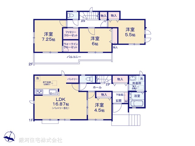 G00390036 千葉県松戸市八ヶ崎５丁目 新築一戸建て 4690万円【間取図】