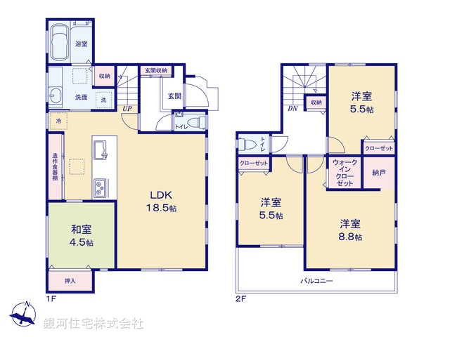 G00390061 埼玉県ふじみ野市福岡中央２丁目 新築一戸建て 5480万円【間取図】