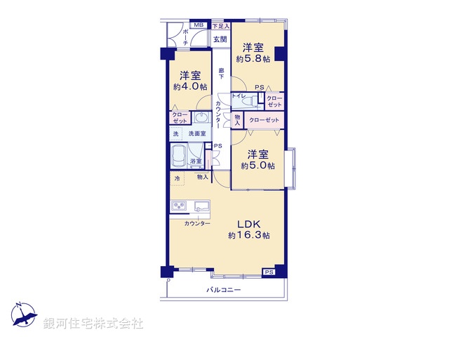 G00390067 東京都足立区中央本町３丁目 中古マンション 4099万円【間取図】