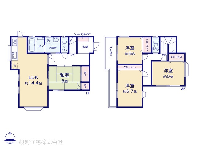 G00390073 神奈川県横浜市港南区笹下５丁目 中古一戸建て 3499万円【間取図】