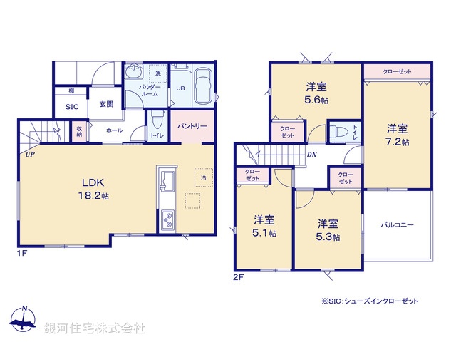 G00390098 神奈川県横須賀市浦郷町１丁目 新築一戸建て 3590万円【間取図】