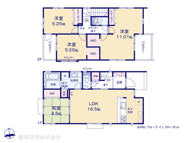 G00390108 埼玉県春日部市西金野井 新築一戸建て 3690万円 土地面積173.33m² (約52.43坪) 建物面積104.21m² (約31.52坪) 間取り４ＬＤＫ 築年月2026年04月【間取図】