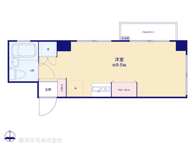 G00390118 東京都渋谷区代々木４丁目 中古マンション 2130万円 専有面積22.41m² (約6.77坪) 間取りワンルーム 所在階6階 築年月1977年07月(築48年)【間取図】