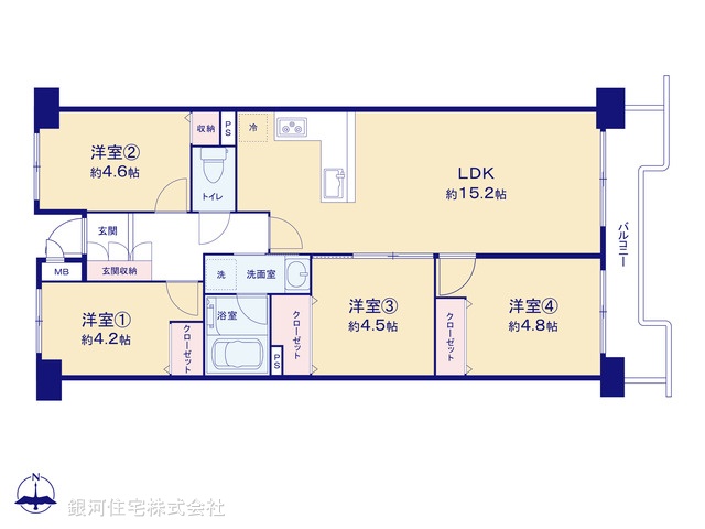 G00390197 神奈川県横須賀市久里浜８丁目 中古マンション 2390万円【間取図】