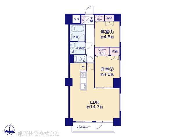 G00390301 東京都世田谷区南烏山３丁目 中古マンション 4899万円【間取図】