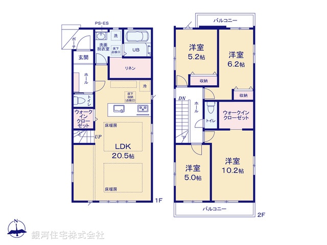 G00390408 千葉県習志野市袖ヶ浦５丁目 新築一戸建て 5548万円【間取図】