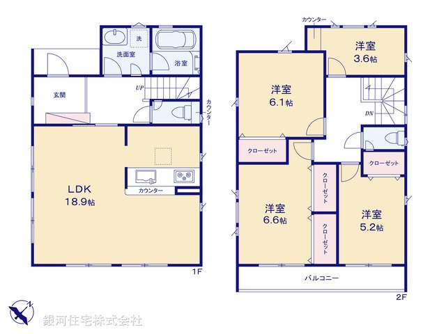 G00390460 神奈川県川崎市宮前区初山２丁目 新築一戸建て 5080万円【間取図】