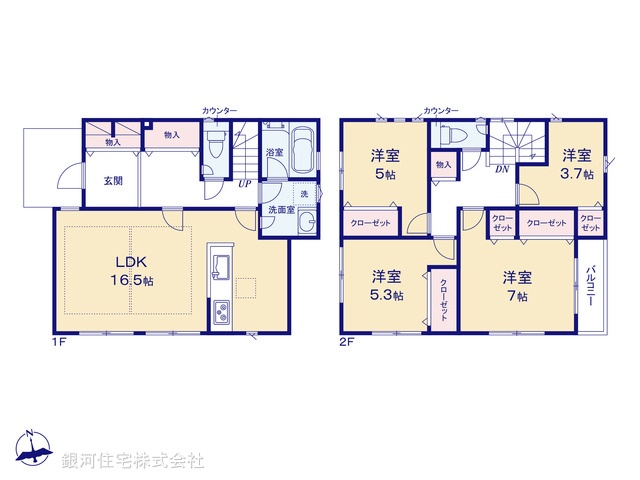 G00390480 神奈川県川崎市宮前区神木本町３丁目 新築一戸建て 5380万円【間取図】
