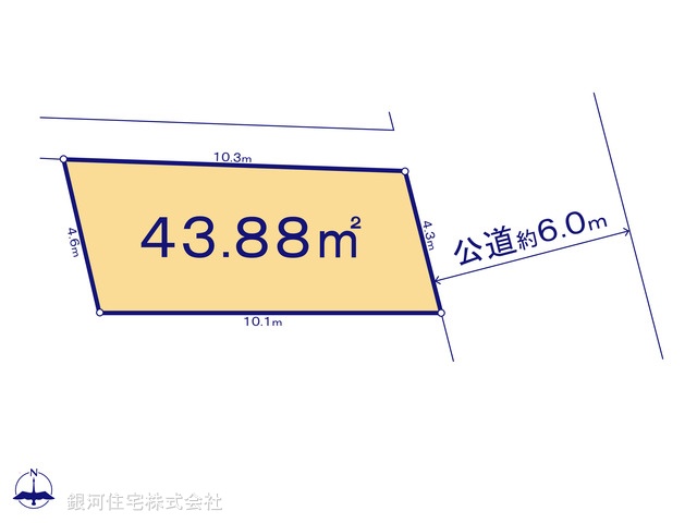 G00390661 神奈川県川崎市多摩区宿河原４丁目 土地 3910万円【区画図】