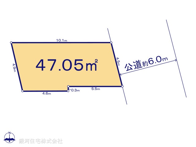 G00390662 神奈川県川崎市多摩区宿河原４丁目 土地 4110万円【区画図】