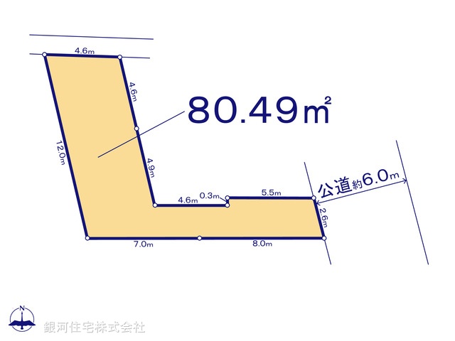 G00390663 神奈川県川崎市多摩区宿河原４丁目 土地 3990万円【区画図】