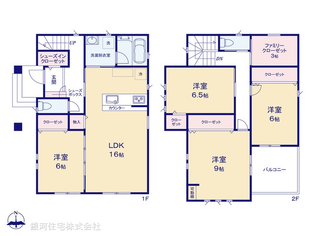 G00390733 埼玉県川口市朝日２丁目 新築一戸建て 6180万円【間取図】
