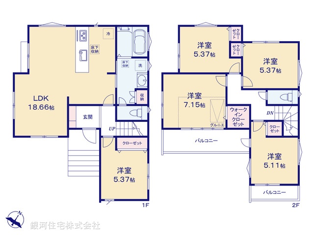 G00390815 東京都日野市東豊田１丁目 新築一戸建て 5780万円【間取図】