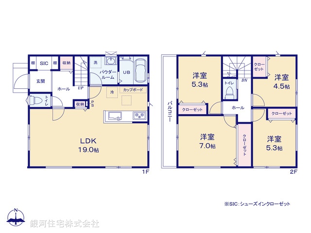 G00390922 東京都町田市小山町 新築一戸建て 6290万円【間取図】