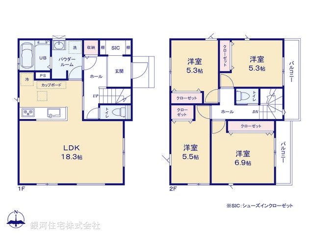G00390925 東京都町田市小山町 新築一戸建て 6090万円【間取図】
