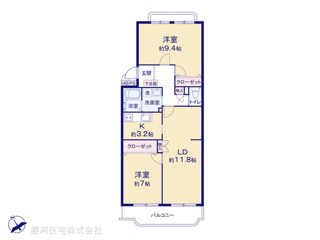 G00391002 埼玉県さいたま市見沼区大字小深作 中古マンション 1380万円【間取図】