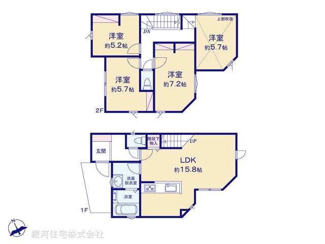G00391020 神奈川県大和市福田３丁目 新築一戸建て 4580万円【間取図】