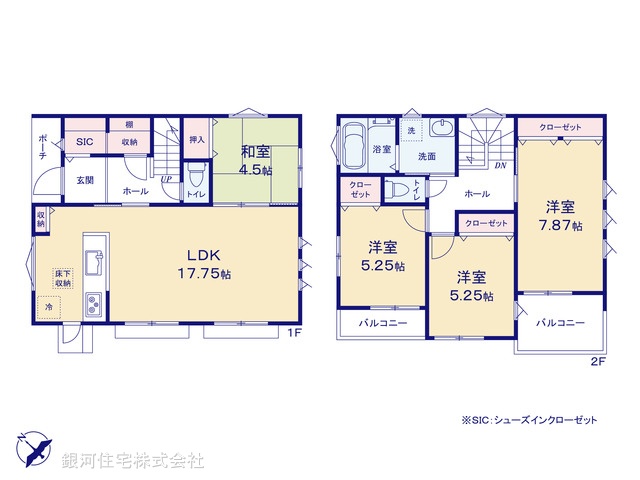 G00391254 神奈川県横浜市戸塚区平戸町 新築一戸建て 5180万円【間取図】