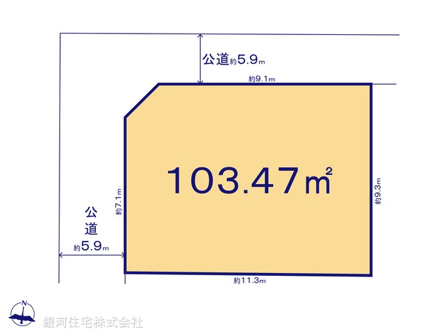 G00391260 埼玉県春日部市緑町１丁目 土地 1999万円【区画図】