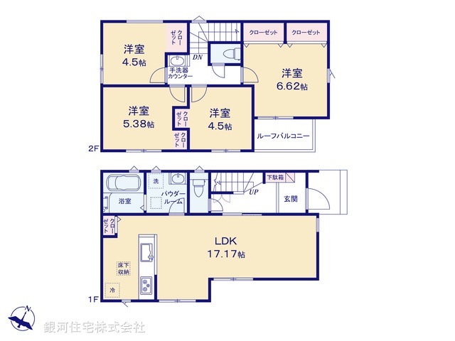 G00391367 千葉県松戸市上本郷 新築一戸建て 4490万円【間取図】