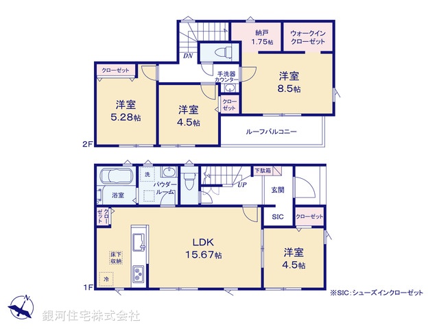 G00391370 千葉県松戸市上本郷 新築一戸建て 4990万円【間取図】