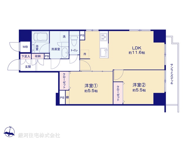 G00391397 東京都足立区島根２丁目 中古マンション 3299万円【間取図】
