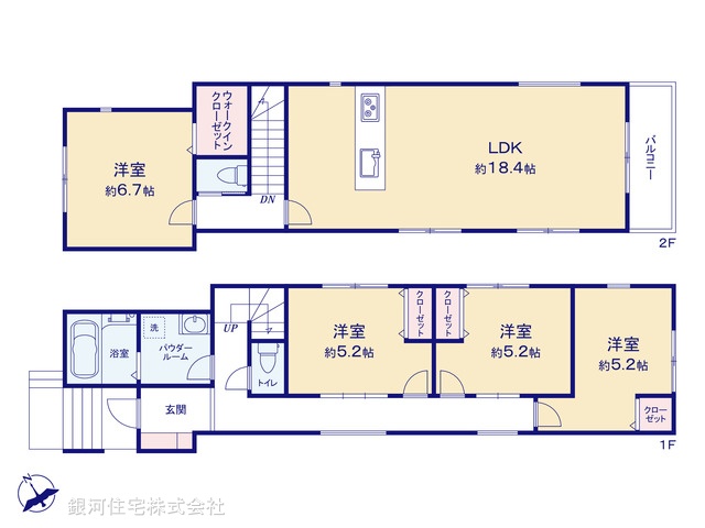 G00391560 神奈川県横浜市旭区白根５丁目 新築一戸建て 5280万円【間取図】