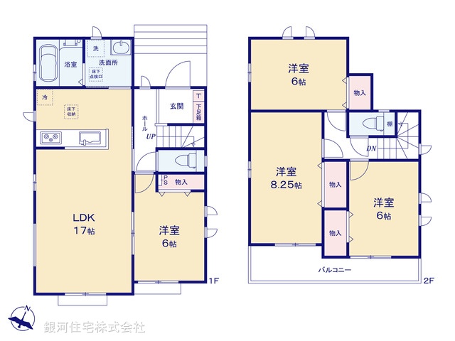 G00391621 神奈川県藤沢市本藤沢５丁目 新築一戸建て 6390万円【間取図】