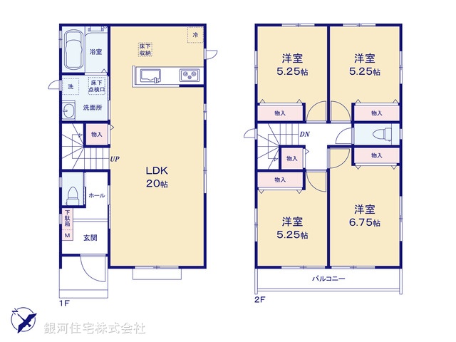 G00391674 千葉県千葉市美浜区真砂１丁目 新築一戸建て 5790万円【間取図】