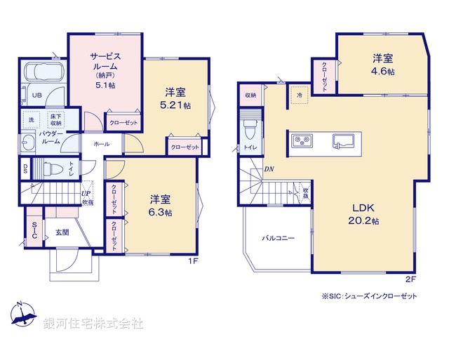 G00391704 神奈川県横浜市金沢区釜利谷東６丁目 新築一戸建て 5380万円【間取図】