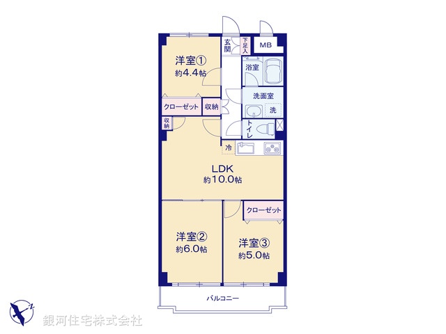 G00391757 神奈川県横浜市金沢区西柴３丁目 中古マンション 1990万円【間取図】