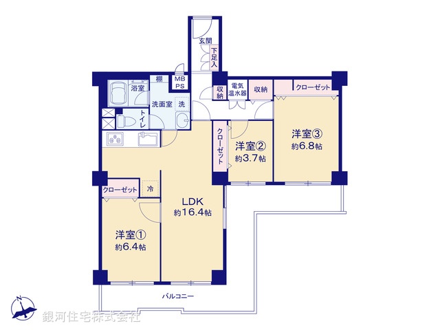 G00391760 東京都大田区南馬込６丁目 中古マンション 5899万円【間取図】