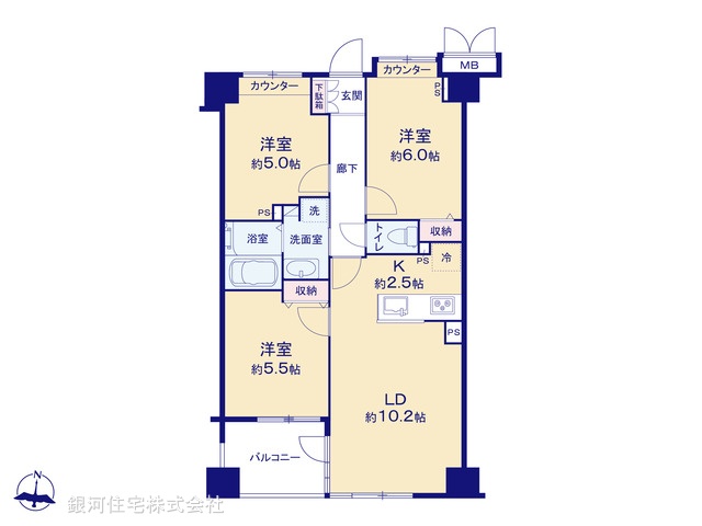 G00391769 東京都府中市美好町２丁目 中古マンション 4980万円【間取図】