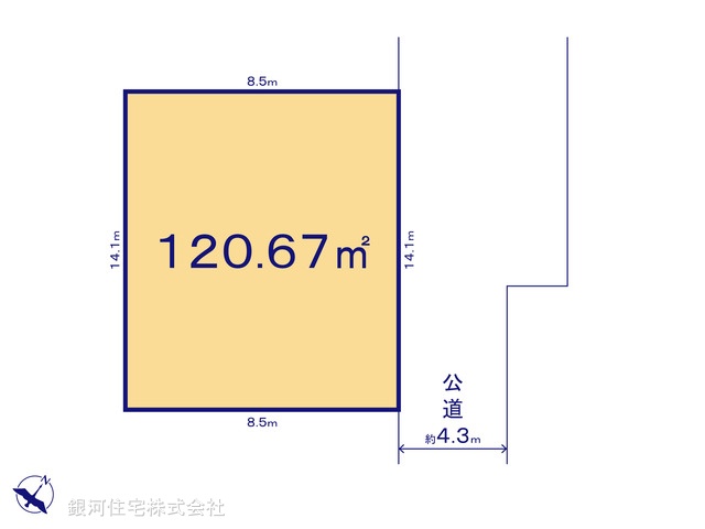 G00391803 埼玉県北本市二ツ家４丁目 土地 1380万円【区画図】